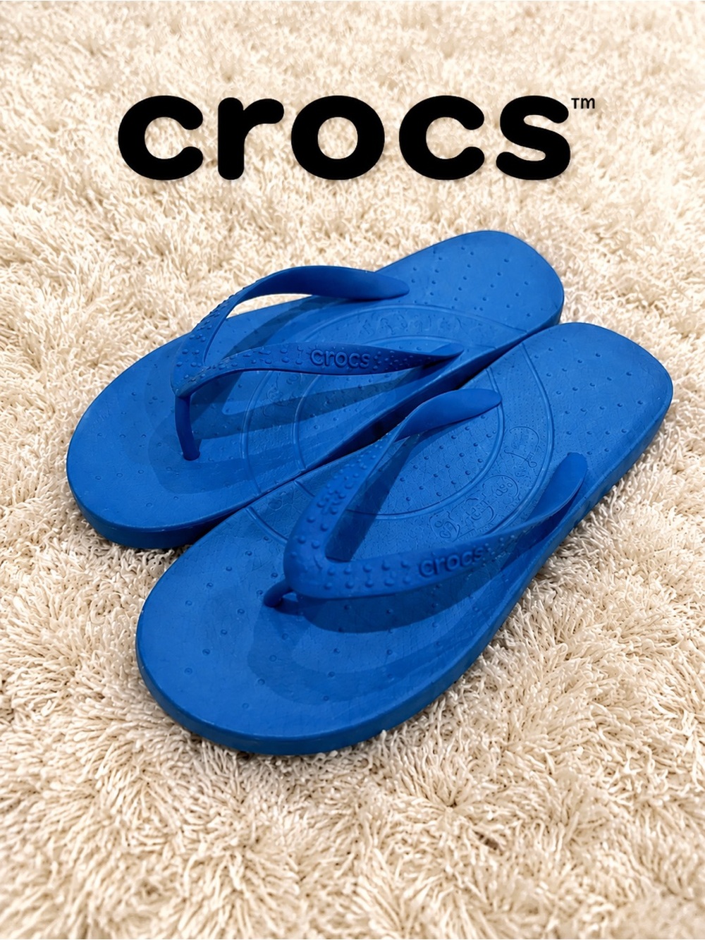 Blue Crocs Flip Flops - Picture 1 of 6